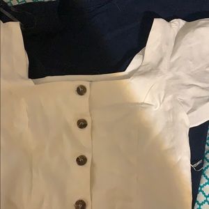 white square neck top